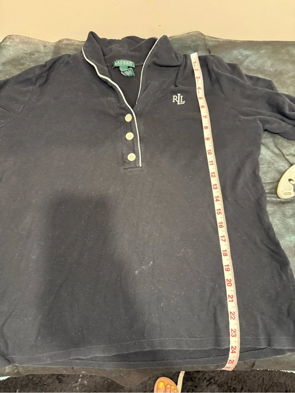 🔥Ralph Lauren Black Polo SleepwearTunic with White Trim Size M UC🔥